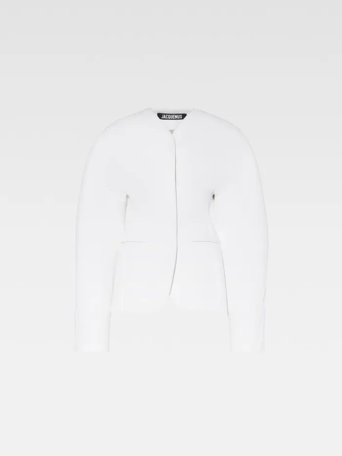 The Ovalo Jacket White Women JACQUEMUS Coats and Jackets The Ovalo Jacket White Women JACQUEMUS Coats and Jackets