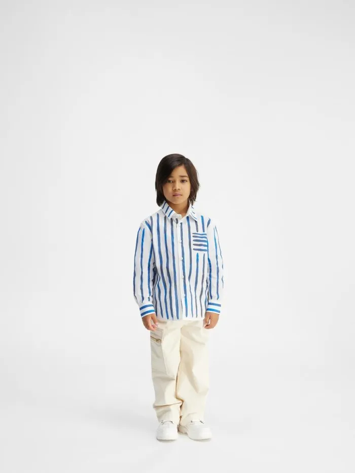 The Peinture Kids039 Shirt Print Blue Stripes Kids WomenMen JACQUEMUS Tops
