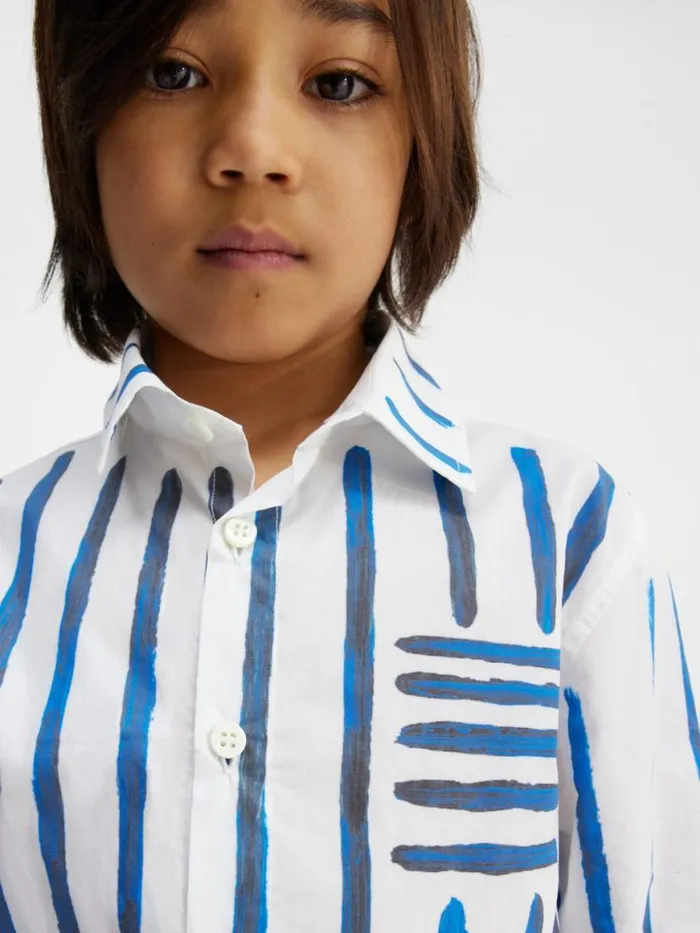 The Peinture Kids039 Shirt Print Blue Stripes Kids WomenMen JACQUEMUS Tops The Peinture Kids039 Shirt Print Blue Stripes Kids WomenMen JACQUEMUS Tops