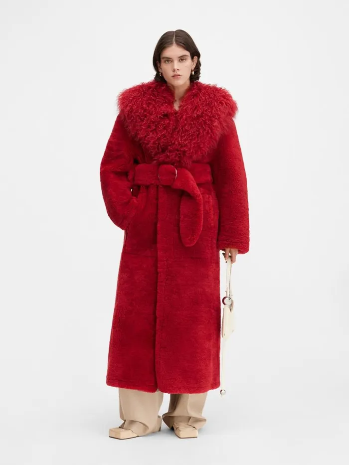 The Pilou Long Coat Dark Red Women JACQUEMUS Coats and Jackets