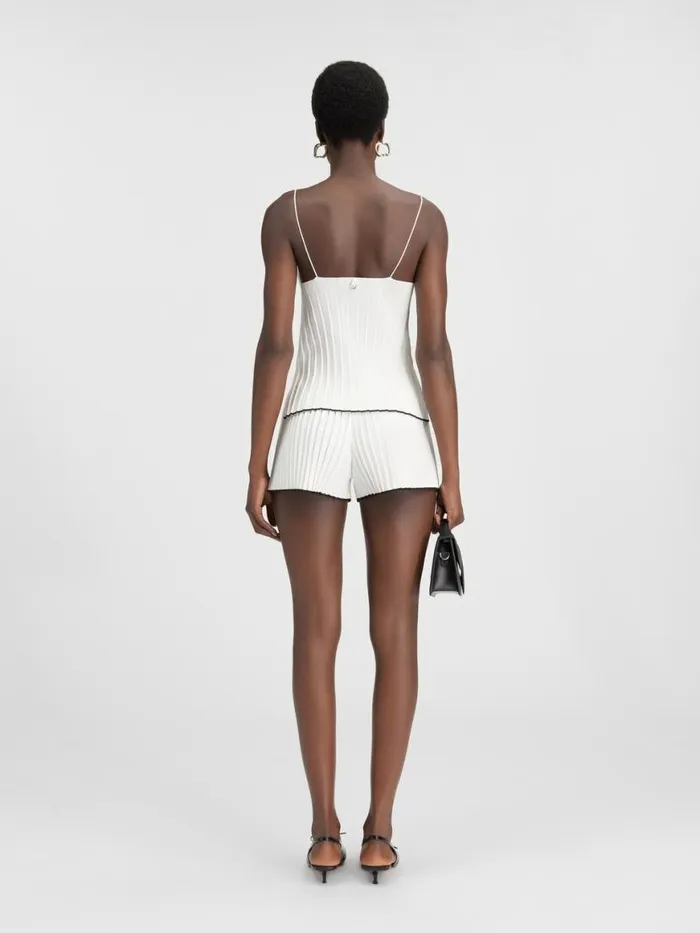 The Pleated Knit Top White Women JACQUEMUS Tops and Shirts The Pleated Knit Top White Women JACQUEMUS Tops and Shirts