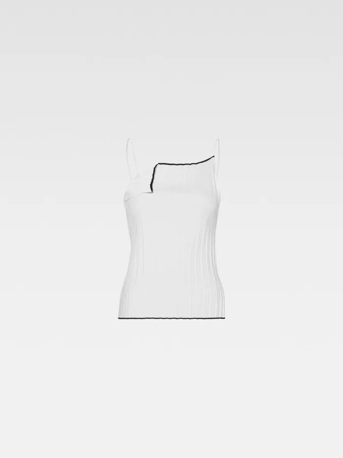The Pleated Knit Top White Women JACQUEMUS Tops and Shirts The Pleated Knit Top White Women JACQUEMUS Tops and Shirts