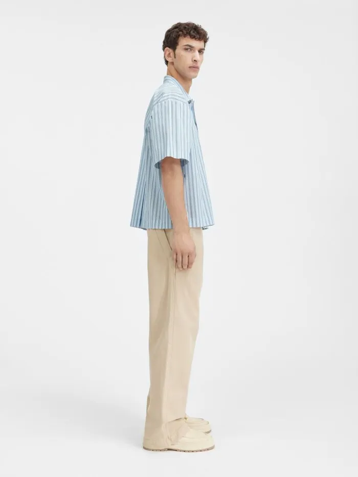 The Shortsleeve Shirt Print Blue Stripes Men JACQUEMUS Shirts The Shortsleeve Shirt Print Blue Stripes Men JACQUEMUS Shirts