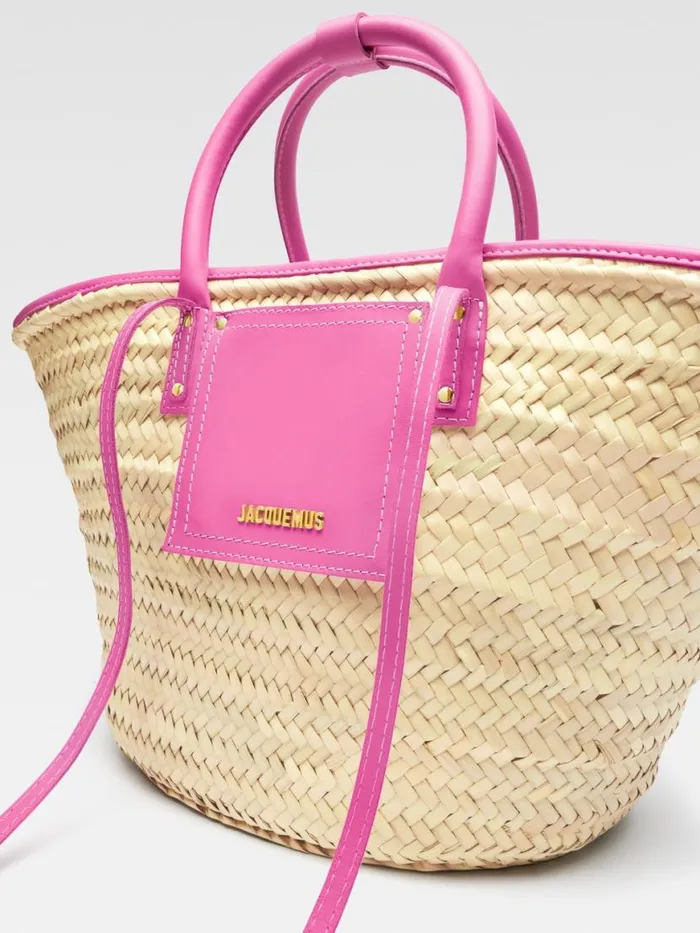 The Soli Basket Neon Pink Women JACQUEMUS Crossbody and Handbags The Soli Basket Neon Pink Women JACQUEMUS Crossbody and Handbags
