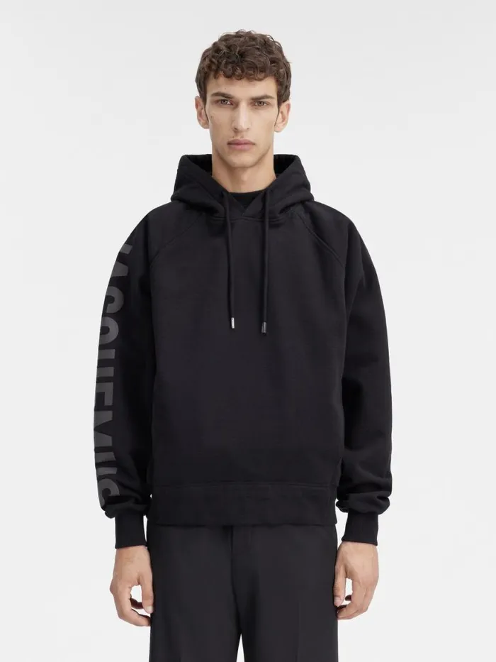 The Typo Hoodie Black Men JACQUEMUS Sweatshirts and Joggings