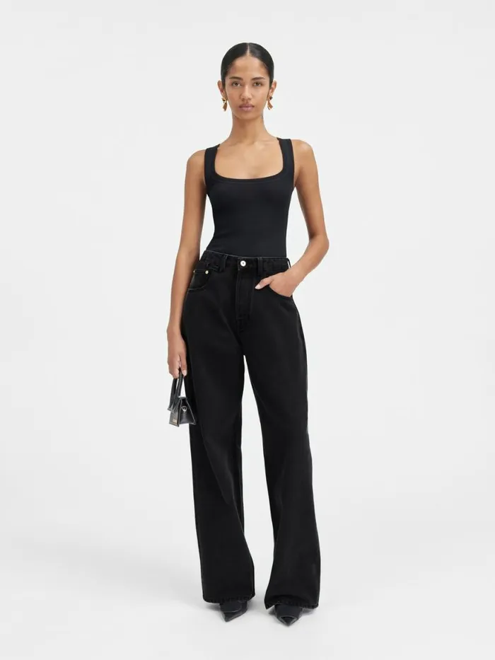 The Wide DeNmes Denim Pants Black Women JACQUEMUS Denim