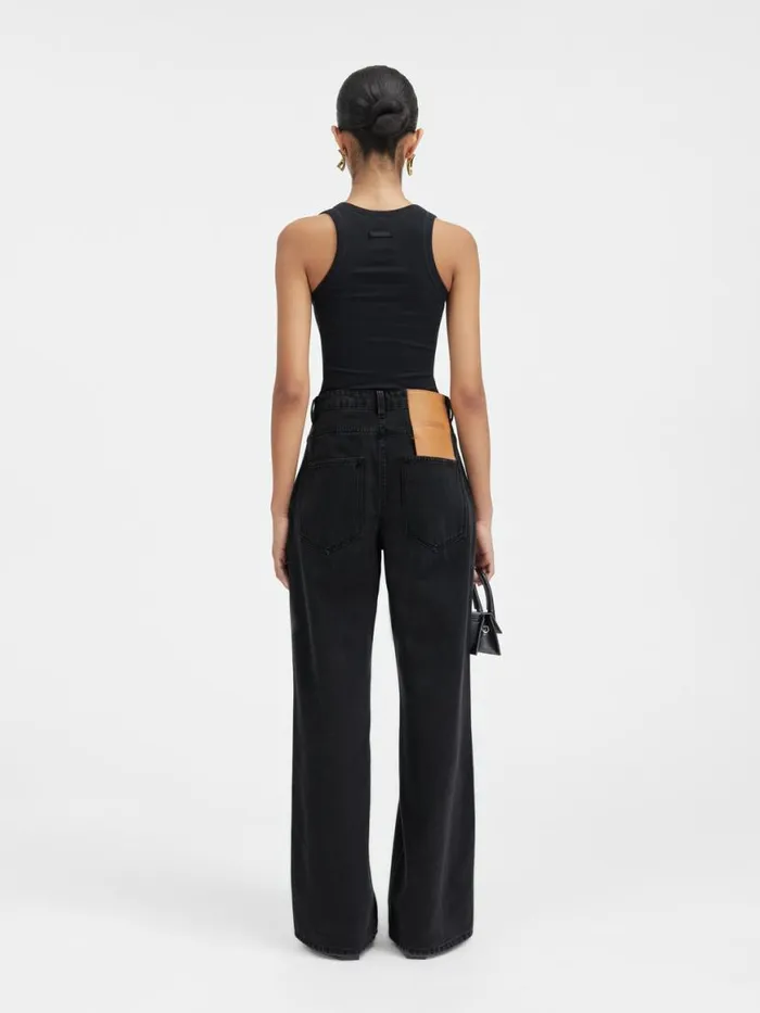 The Wide DeNmes Denim Pants Black Women JACQUEMUS Denim The Wide DeNmes Denim Pants Black Women JACQUEMUS Denim