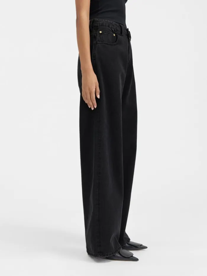 The Wide DeNmes Denim Pants Black Women JACQUEMUS Denim The Wide DeNmes Denim Pants Black Women JACQUEMUS Denim