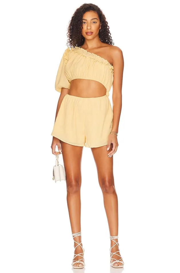 Tommy Romper Lemon Yellow Women Lovers and Friends Rompers