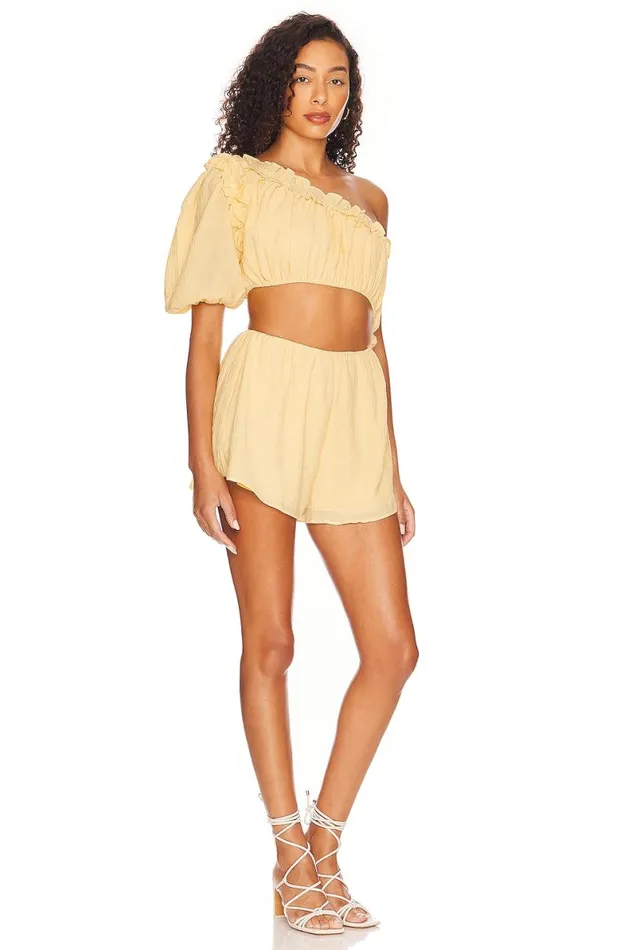 Tommy Romper Lemon Yellow Women Lovers and Friends Rompers