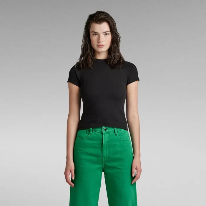 Tops and Tshirts Women GStar RAW Cropped Ultra Slim TShirt Dark Black