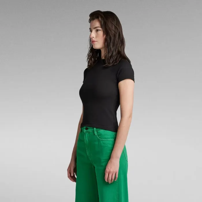 Tops and Tshirts Women GStar RAW Cropped Ultra Slim TShirt Dark Black