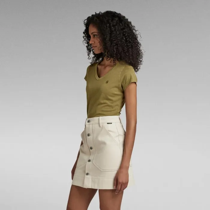 Tops and Tshirts Women GStar RAW Eyben Slim VNeck Top Avocado Gd