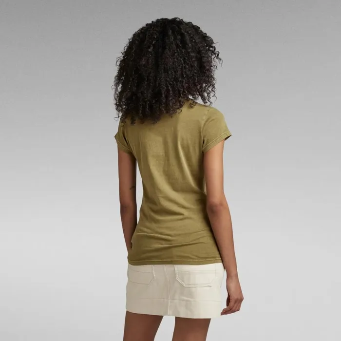 Tops and Tshirts Women GStar RAW Eyben Slim VNeck Top Avocado Gd