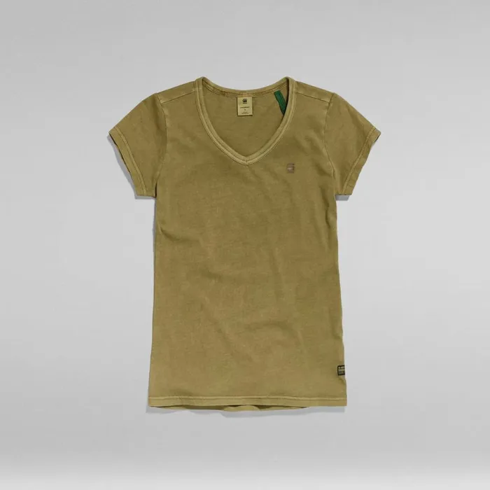Tops and Tshirts Women GStar RAW Eyben Slim VNeck Top Avocado Gd