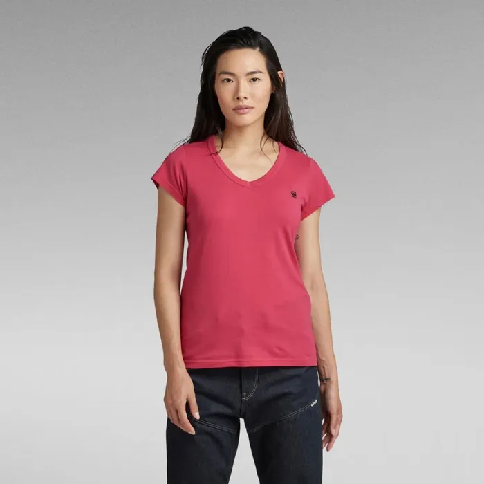 Tops and Tshirts Women GStar RAW Eyben Slim VNeck Top Bright Bazooka