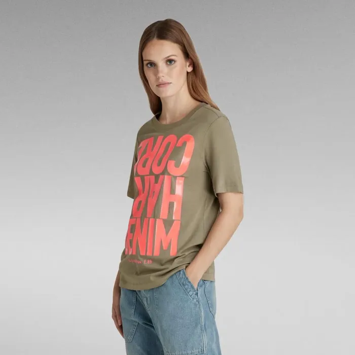 Tops and Tshirts Women GStar RAW Hard Core Denim TShirt Shamrock