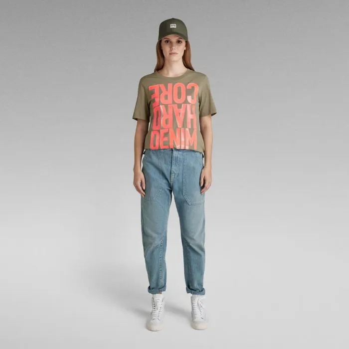 Tops and Tshirts Women GStar RAW Hard Core Denim TShirt Shamrock