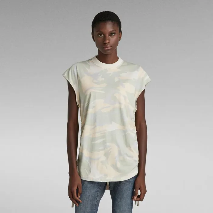 Tops and Tshirts Women GStar RAW Lash Tape Allover TShirt Whitebait Woodland Camo Tops and Tshirts Women GStar RAW Lash Tape Allover TShirt Whitebait Woodland Camo