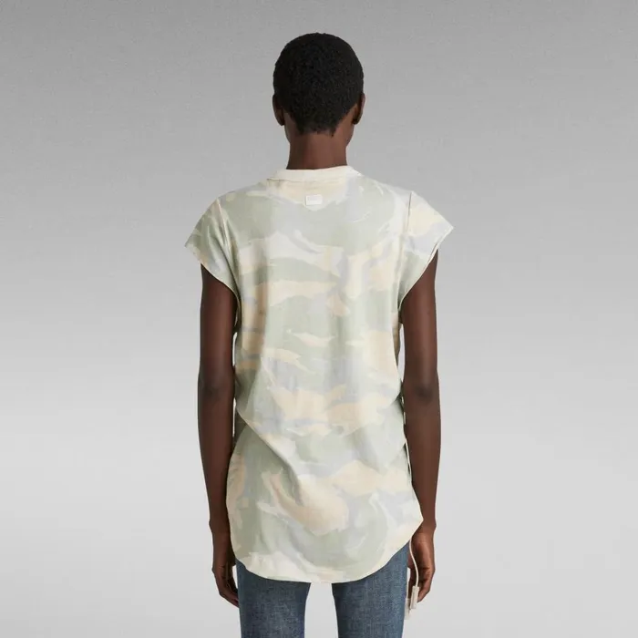 Tops and Tshirts Women GStar RAW Lash Tape Allover TShirt Whitebait Woodland Camo