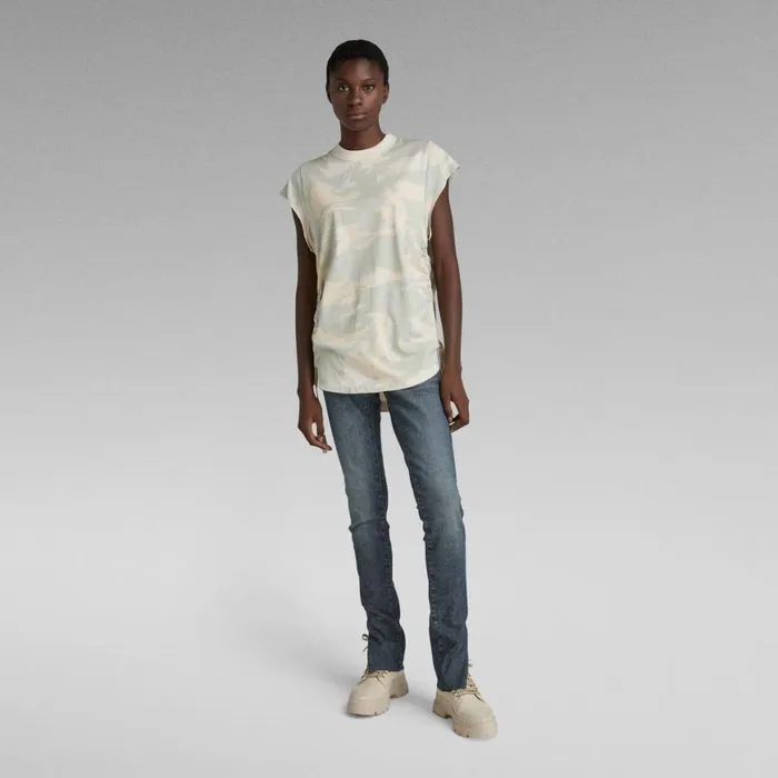 Tops and Tshirts Women GStar RAW Lash Tape Allover TShirt Whitebait Woodland Camo
