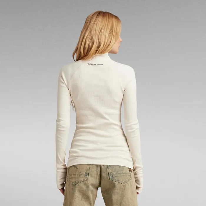 Tops and Tshirts Women GStar RAW Slim Rib Mock Top Eggnog