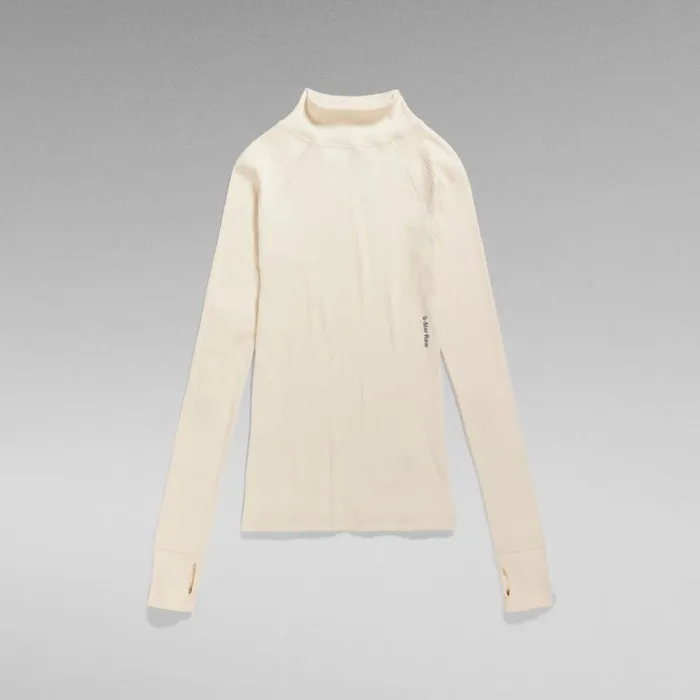 Tops and Tshirts Women GStar RAW Slim Rib Mock Top Eggnog