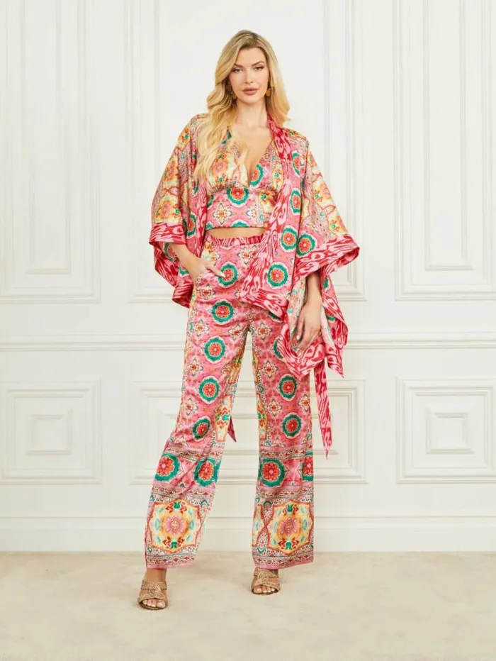 Tops And Sweaters Women Marciano Babylon Scarf Crop Top Babylon Blanket Print Tops And Sweaters Women Marciano Babylon Scarf Crop Top Babylon Blanket Print
