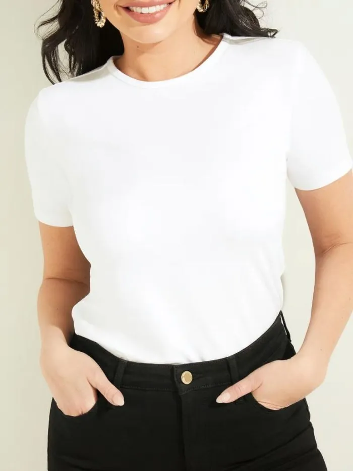 Tops And Sweaters Women Marciano Bianca Classic Tee Blanc Pur Tops And Sweaters Women Marciano Bianca Classic Tee Blanc Pur