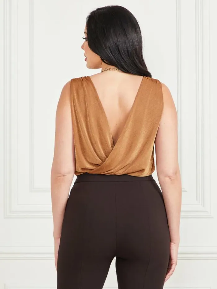 Tops And Sweaters Women Marciano Copper VNeck Bodysuit Copper Tops And Sweaters Women Marciano Copper VNeck Bodysuit Copper