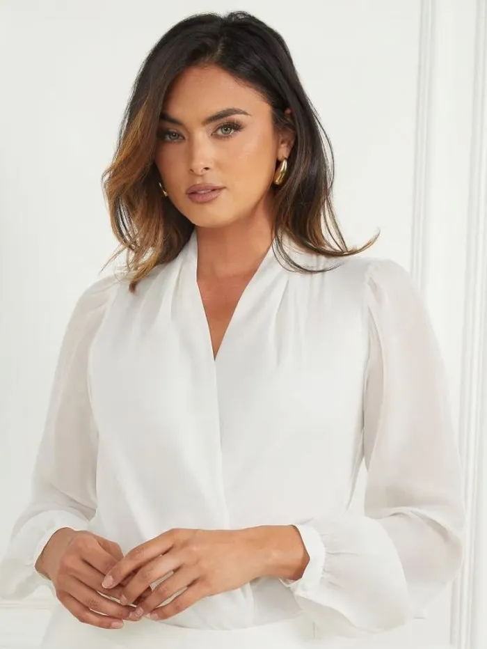 Tops And Sweaters Women Marciano Daria Bodysuit Frosted White