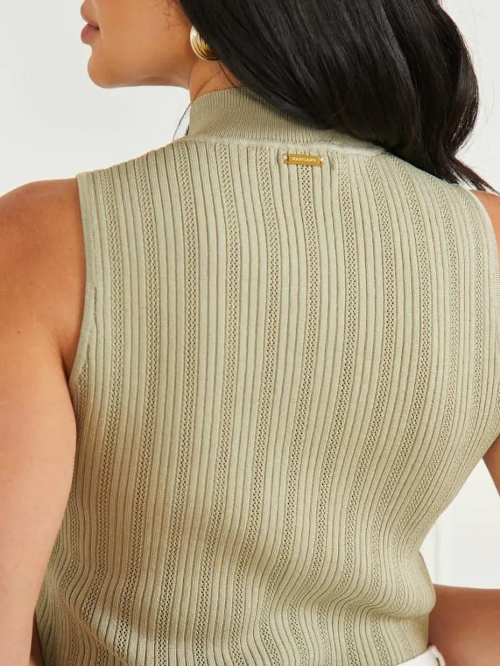 Tops And Sweaters Women Marciano Zoe High Neck Tank Sage Garden Tops And Sweaters Women Marciano Zoe High Neck Tank Sage Garden