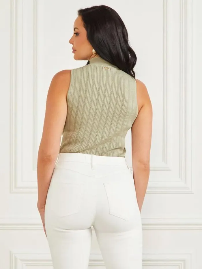 Tops And Sweaters Women Marciano Zoe High Neck Tank Sage Garden Tops And Sweaters Women Marciano Zoe High Neck Tank Sage Garden