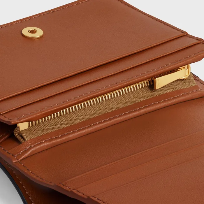 Triomphe Compact Wallet In Triomphe Canvas Tan Women CELINE WALLETS Triomphe Compact Wallet In Triomphe Canvas Tan Women CELINE WALLETS
