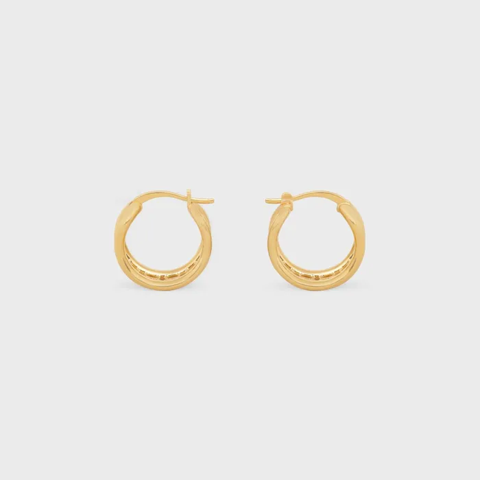 Triomphe Multi Hoops In Brass With Gold Finish Gold Women CELINE EARRINGS