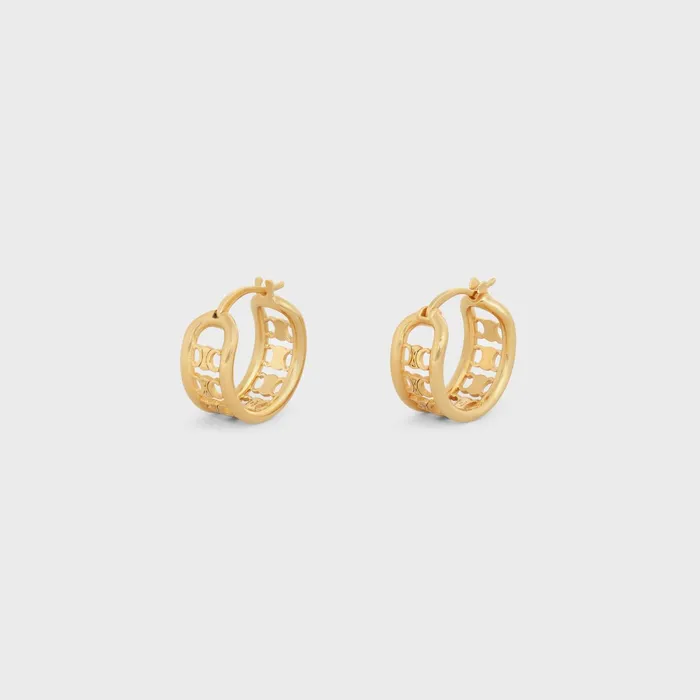 Triomphe Multi Hoops In Brass With Gold Finish Gold Women CELINE EARRINGS Triomphe Multi Hoops In Brass With Gold Finish Gold Women CELINE EARRINGS