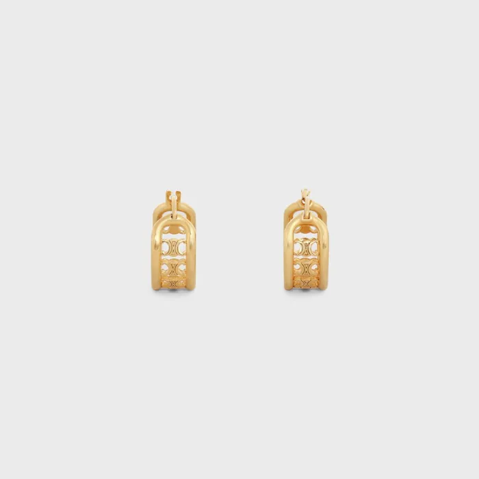 Triomphe Multi Hoops In Brass With Gold Finish Gold Women CELINE EARRINGS Triomphe Multi Hoops In Brass With Gold Finish Gold Women CELINE EARRINGS