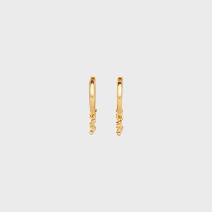 Triomphe Trio Hoops In Brass With Gold Finish Gold Women CELINE EARRINGS Triomphe Trio Hoops In Brass With Gold Finish Gold Women CELINE EARRINGS