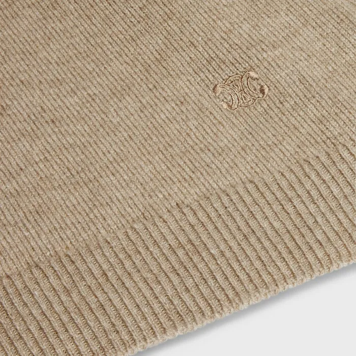 Turtleneck Sweater In Scottish Cashmere Taupe Women CELINE KNITWEAR