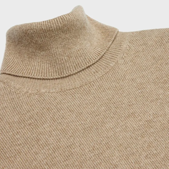 Turtleneck Sweater In Scottish Cashmere Taupe Women CELINE KNITWEAR