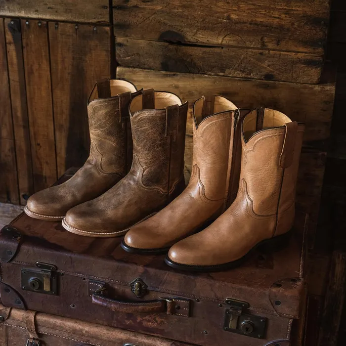 Western Men Stetson Puncher Boots Tan