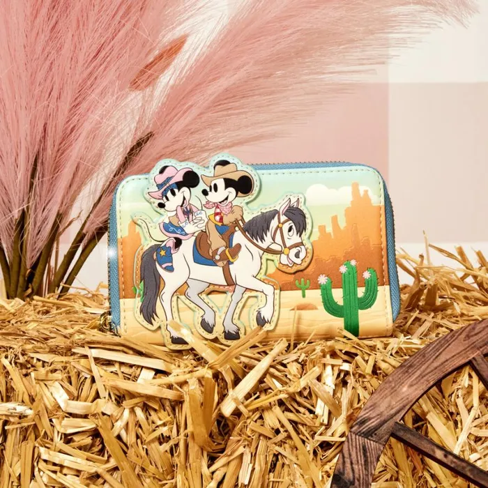 Western Mickey and Minnie Zip Around Wallet Unisex Loungefly Bags and Wallets Western Mickey and Minnie Zip Around Wallet Unisex Loungefly Bags and Wallets