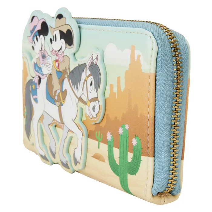 Western Mickey and Minnie Zip Around Wallet Unisex Loungefly Bags and Wallets Western Mickey and Minnie Zip Around Wallet Unisex Loungefly Bags and Wallets