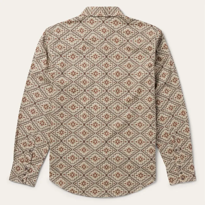 Western Shirts Men Stetson Brown Aztec Poplin Western Shirt Brown