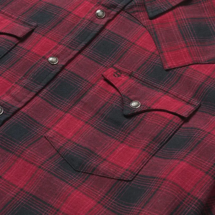 Western Shirts Men Stetson Brushed Twill Plaid Shirt Black
