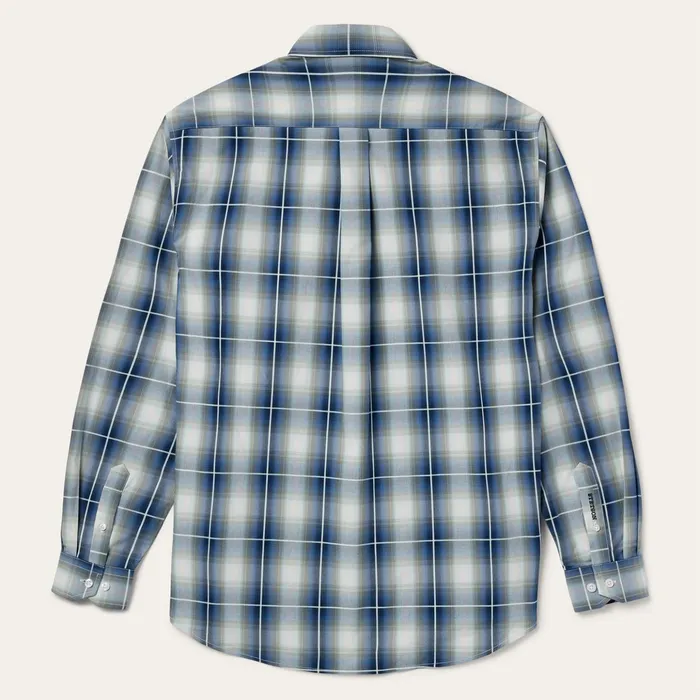Western Shirts Men Stetson Crystal Plaid Button Down Shirt Blue