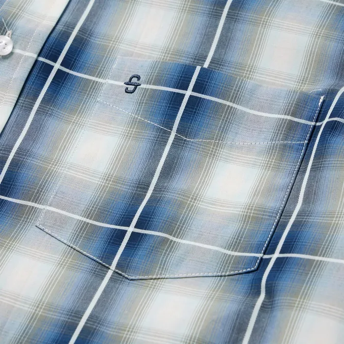 Western Shirts Men Stetson Crystal Plaid Button Down Shirt Blue