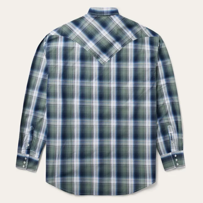 Western Shirts Men Stetson Lucky Diamond Plaid Western Shirt Green
