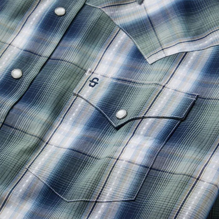 Western Shirts Men Stetson Lucky Diamond Plaid Western Shirt Green