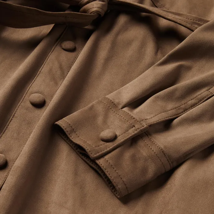Western Shirts Women Stetson Khaki Suede Western Shirt Tan